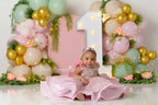Romance Blushing Pink Photography Backdrop Kids Baby Cake Smash Photocall Decors Balloon Arch and Candle Studio Backgrounds
