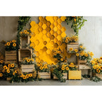 Fondo fotográfico de girasoles de granja, fiesta de cumpleaños de niños, fiesta de pastel, ducha de bebé, telón de fondo de retrato, estudio fotográfico