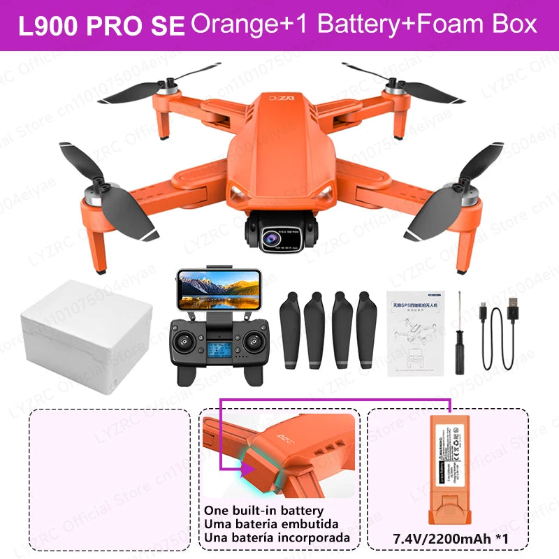 LYZRC Brushless Motor GPS L900 PRO SE Drone 90° Remote Control 4K HD Professional Dual Camera Foldable 5G Wifi FPV RC Quadcopter