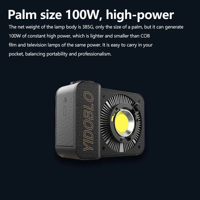 Yidoblo ZC-100 100W COB LED Light Photography Lighting Pocket Light with Tripod for Outdoor Photo Video Shooting