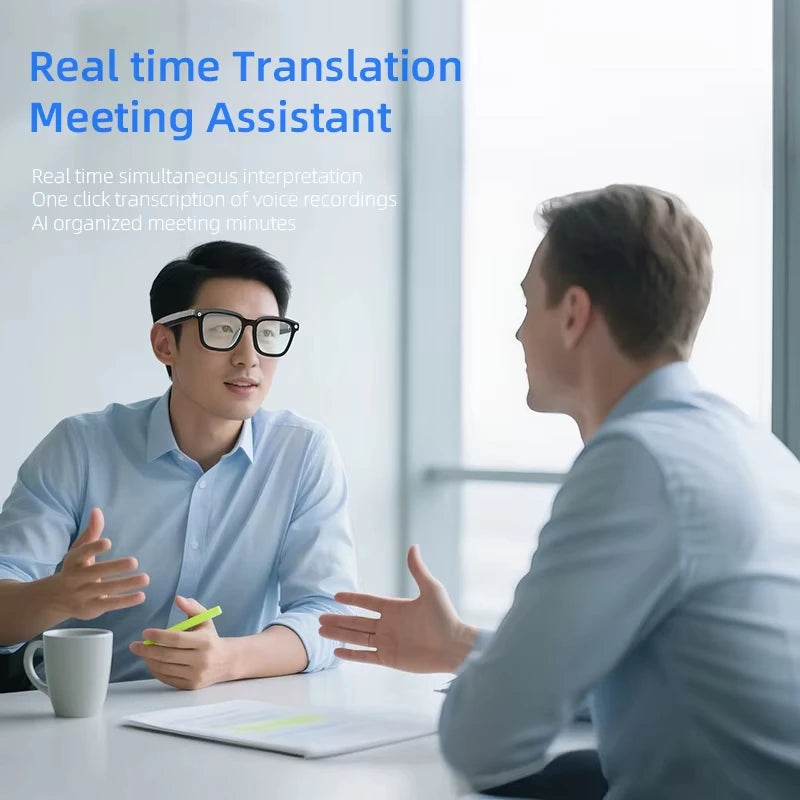 New AI Smart Glasses AI Translation 8MP HD Camera 4K Shooting Image Conversation Recording Listening To Music Smart Glasses