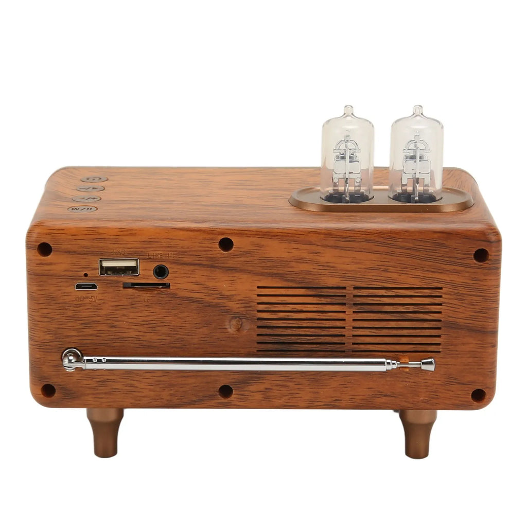 Wooden FM Stereo Sound Radio Vintage Imitation Wood Grain Portable Bluetooth Speaker Portable Speaker Vintage Radio Speaker