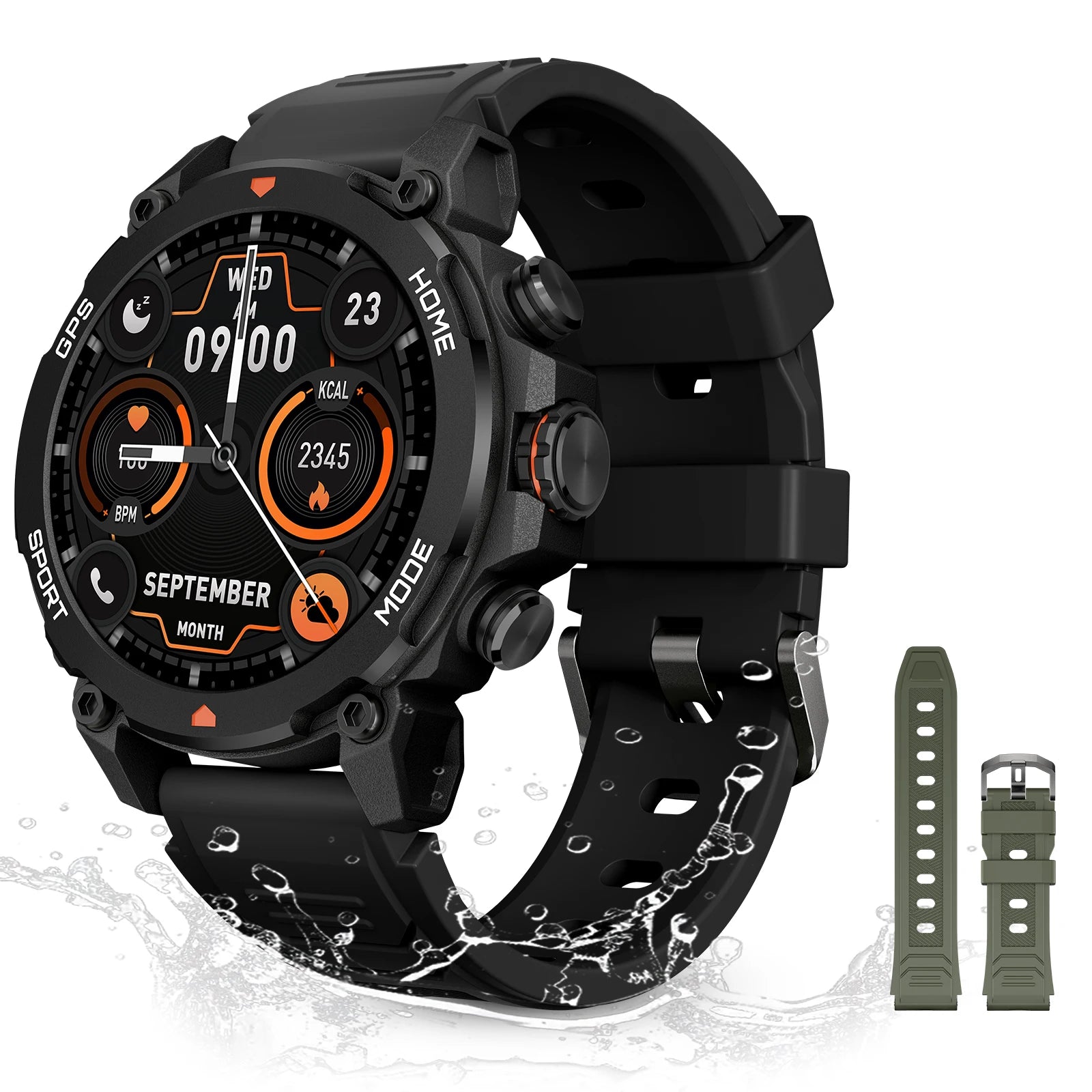 AURAFIT TREK 1: Relógio GPS com Tela AMOLED 1.43", 5ATM, 150+ Modos Esportivos, Monitor Saúde, Compatível Android/iOS