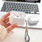 Transparent Earphones Case For Airpods 4 Pro 1 2 3 Earbuds Soft TPU Cases For Airpods 4 With Lanyard Strap Protective Cover