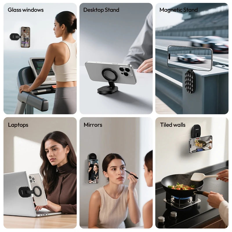 Ulanzı MA39 MagLock Suction Cup Phone Suction Mount Magnetic Phone Holder Desktop Stand for Iphone 17 16 15 Android Vlog Live