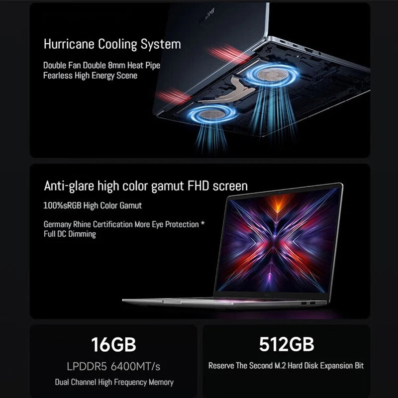Portátil Xiaomi Redmi Book 14 2025 Ryzen 7-7735H/R5-7535H Radeon 680M/660M RAM 16GB SSD 512GB Pantalla 14 pulgadas 60Hz Ordenador Portátil Delgado