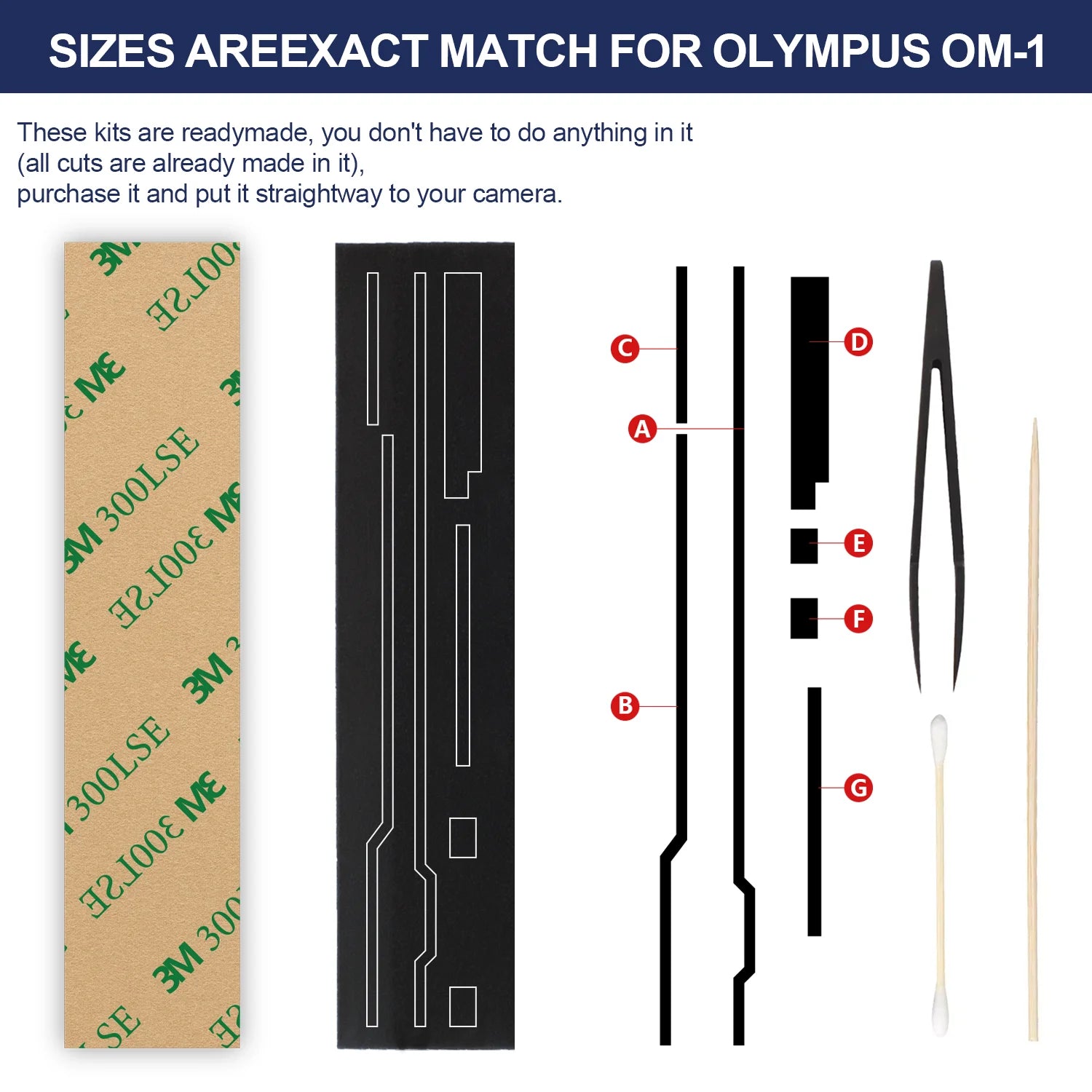 eTone Self Adhesive Light Proof Seal Foam Sponge Custom Repair Kits for Olympus OM-1 OM-2 OM-3 OM-4 Camera Accessories