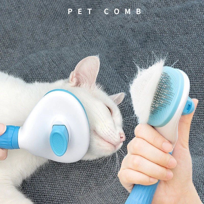 Cepillo de pelo para perros y gatos, cepillo para el cuidado y el cuidado de gatos, peine de acero inoxidable para limpieza de