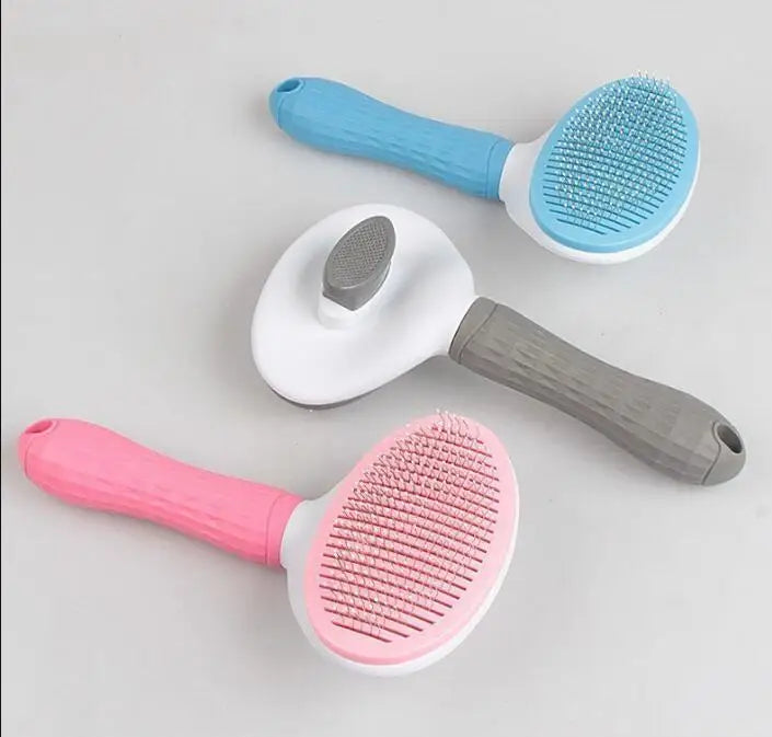 Cepillo de pelo para perros y gatos, cepillo para el cuidado y el cuidado de gatos, peine de acero inoxidable para limpieza de