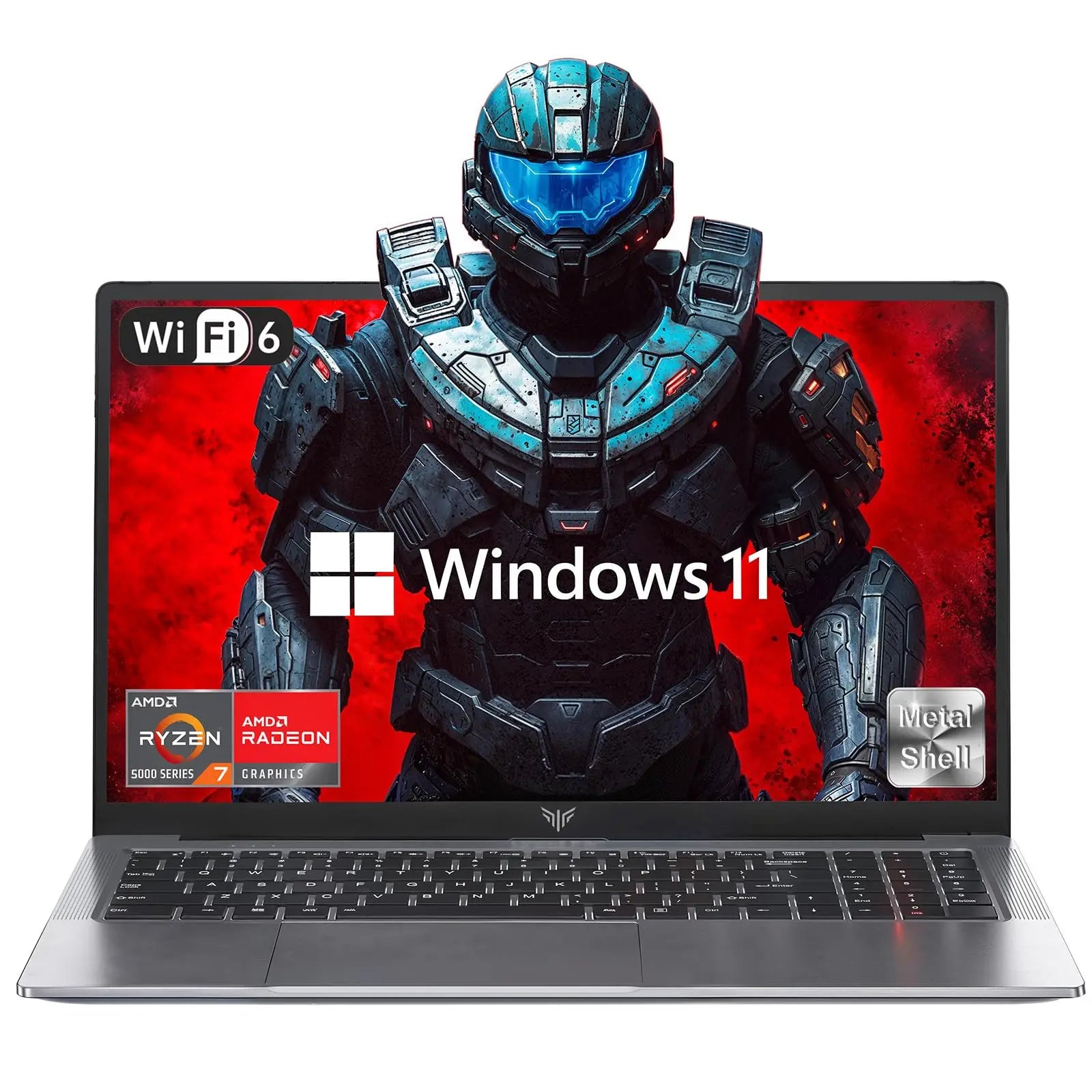 Portátil para juegos KAMRUI de 15.6 pulgadas con AMD Ryzen 7 7730U 16 GB 512 GB Windows 11, computadora portátil de alto rendimiento, Radeon WiFi 6