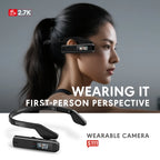 Cámara portátil mini HD 2.7K/60FPS/60FPS, cámara ponible, lente gran angular de 110°, aplicación WiFi, videocámara, cámara deportiva montada en la cabeza