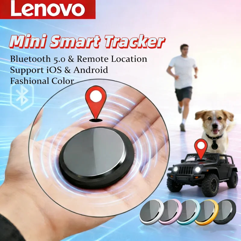 Lenovo Mini GPS Tracker Smart Anti-Lost Reminder For Car Pets Kids Bag Air Tag Bluetooth Finder Tracking Locator For IOS Android