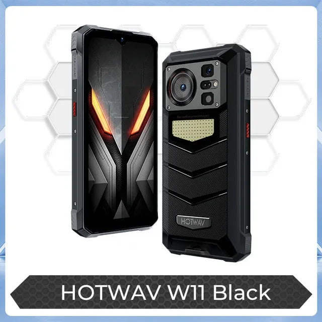 HOTWAV W11 12GB+256GB 280LM Flashlight 6.6'' FHD+ 20800mAh Battery 24MP Night Vision 33W Fast Charging 4G Global Version