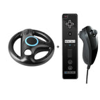1 pair with 2-in-1 Gamepad games console with Game Racing Steering Wheel for Nintendo Wii Kart Remote Controller straight handle