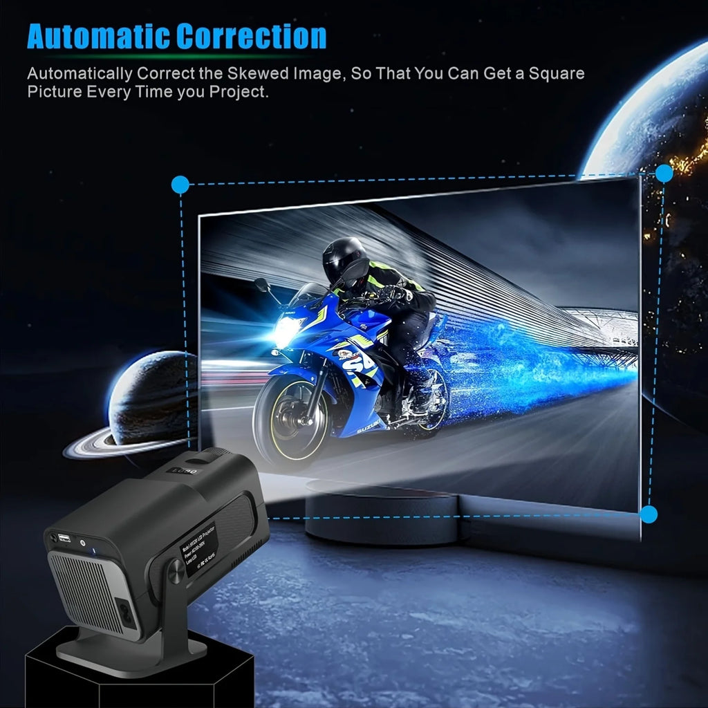HY320Mini 4K Smart Video Projector,720P HD, 200ANSI Brightness,for Android 11.0,180° Rotatable for Home Theater and Outdoor Use