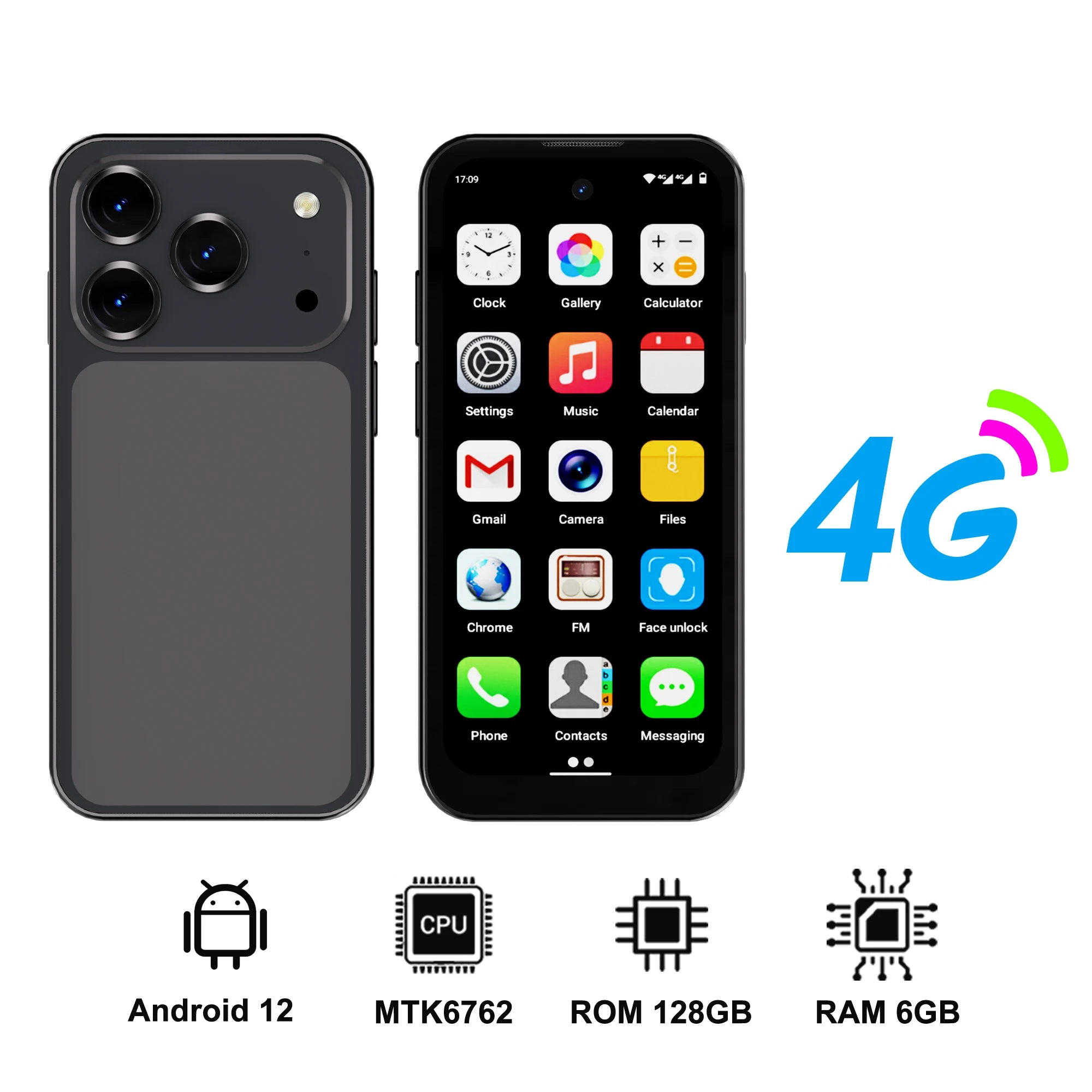 SERVO 19Air mini Android Smartphone 4G LTE 3.88" HD Display Dua SIM Card 2000mAh 6GB+128GB Small Mobile Phone GPS OTG Play Store