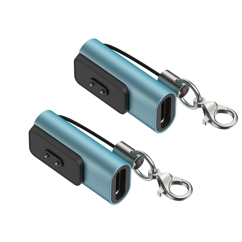 Type-C Charging Adapter USB C Mini Power Connector Protable Converter Plug For Xiaomi Smart Band 10 9 8 With Keychain