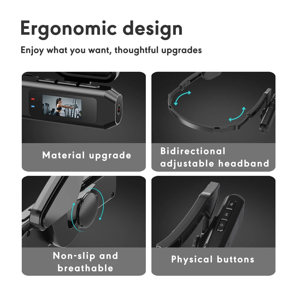 Portable Mini HD 2.7K/60FPS /60FPS Wearable Camera 110°Wide Angle Lens WiFi App Video Camcorder Head Mounted Sports Camera