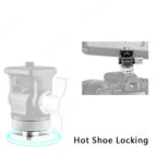 Mini Monitor Mount Holder Tripod Head with Cold Shoe Mount Adapter Swivel and Tilt Adjustable for Flash Microphone Fill Light