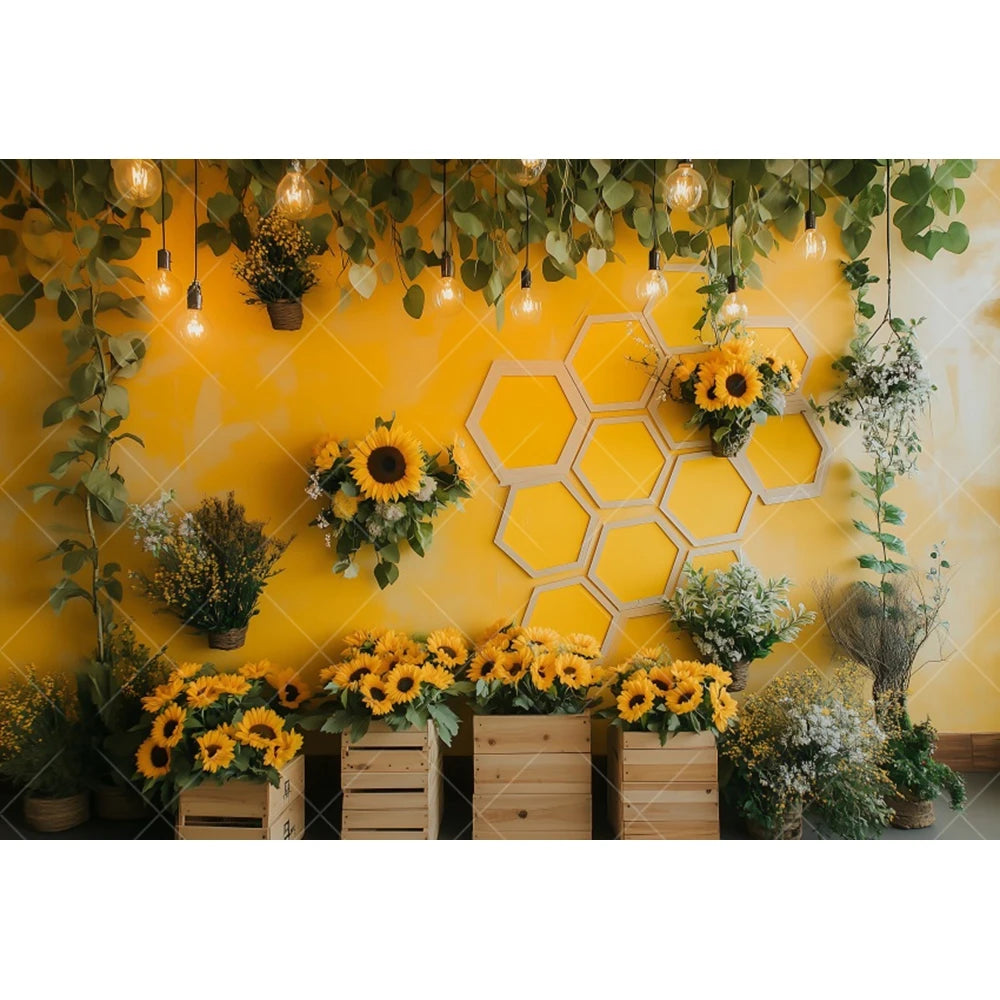 Farm Sunflower Photography Background Garden Flower Kids Birthday Party Cake Smash Baby Shower Portrait Backdrop Photo Studio
