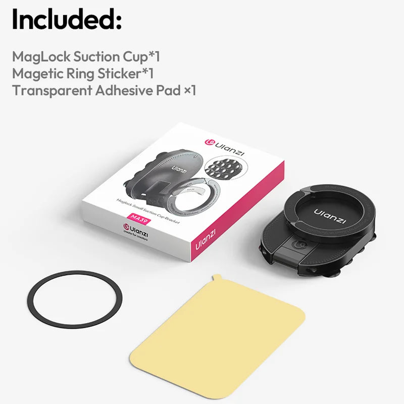 Ulanzı MA39 MagLock Suction Cup Phone Suction Mount Magnetic Phone Holder Desktop Stand for Iphone 17 16 15 Android Vlog Live