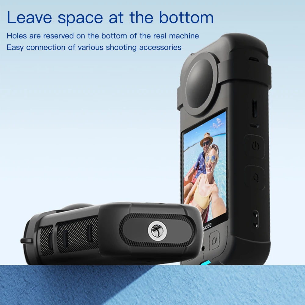 Case for Insta360 X3 with Silicone Lens Cap Protector Shockproof Protective Cover for Insta 360 X3 Anti-scratch Accessories