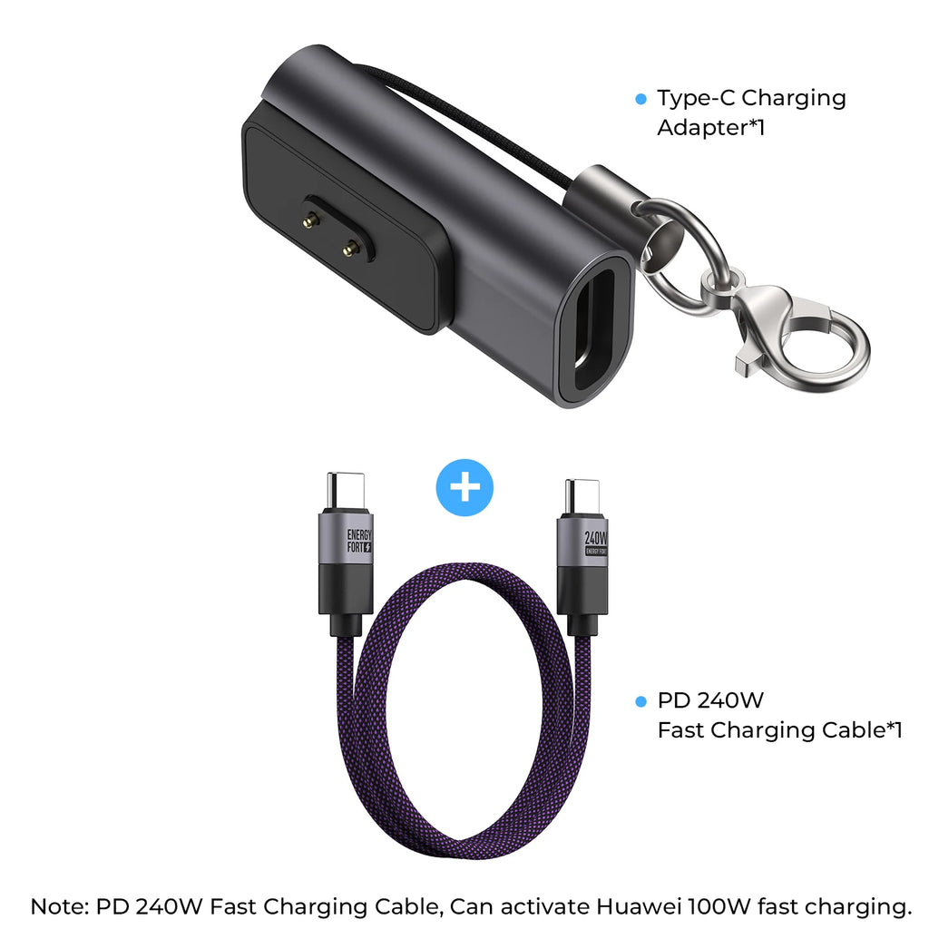 Type-C Charging Adapter USB C Mini Power Connector Protable Converter Plug For Xiaomi Smart Band 10 9 8 With Keychain