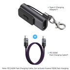 Type-C Charging Adapter USB C Mini Power Connector Protable Converter Plug For Xiaomi Smart Band 10 9 8 With Keychain
