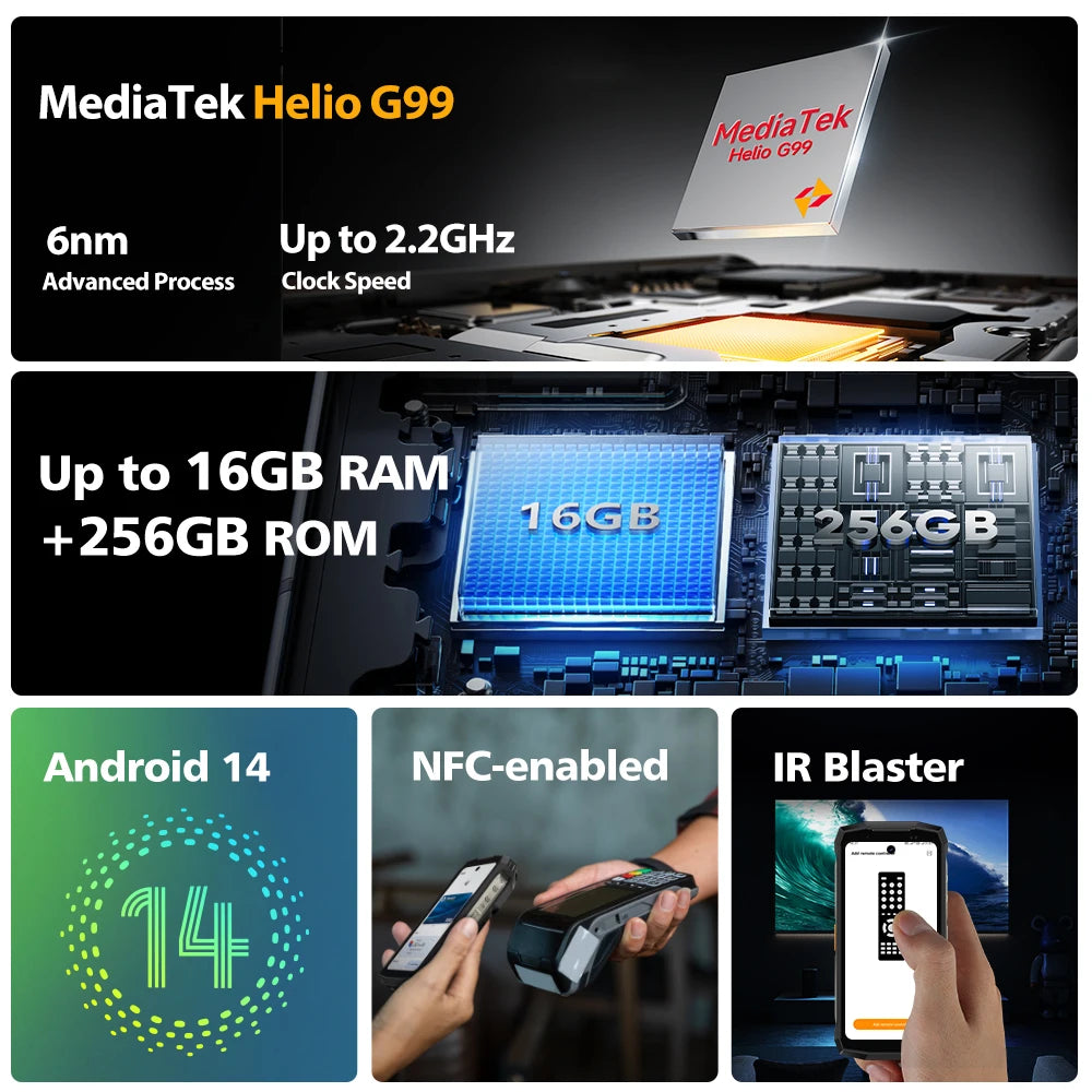 Ulefone Armor Mini 20 4G 4.7" Rugged Phone 64MP Night Camera Android 14 Smartphone 6200mAh Mobile phone NFC 16GB+256GB 33W G99