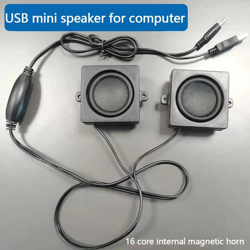 USB mini speaker for computer Surround stereo adhesive style Mini Portable speaker plug and play
