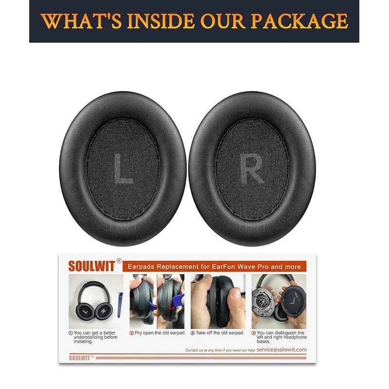 Almohadillas de repuesto para auriculares EarFun Wave Pro ANC, almohadillas con orejeras de cuero proteico suave, almohada para auriculares