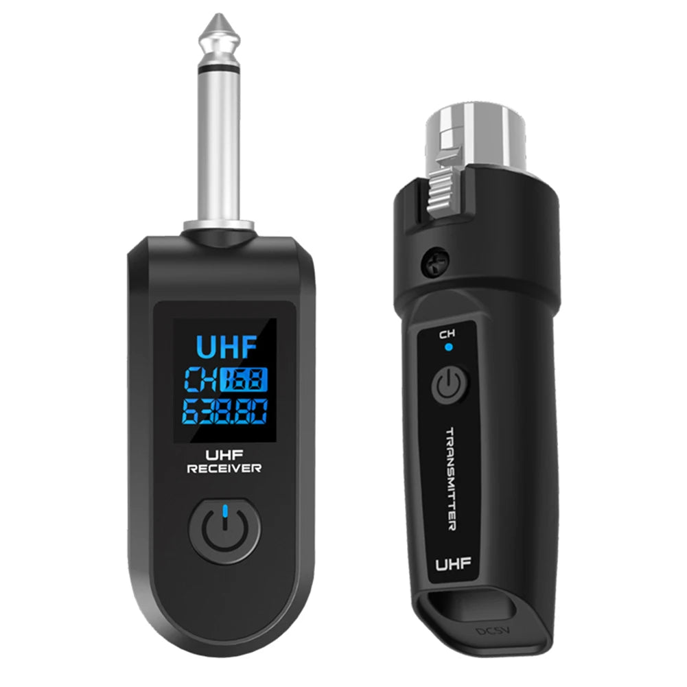 XLR Transmitter and Receiver Microphone Wireless System Wireless Mic Adapter for Audio Mixer Dynamic Mic Electric Guitar Bass