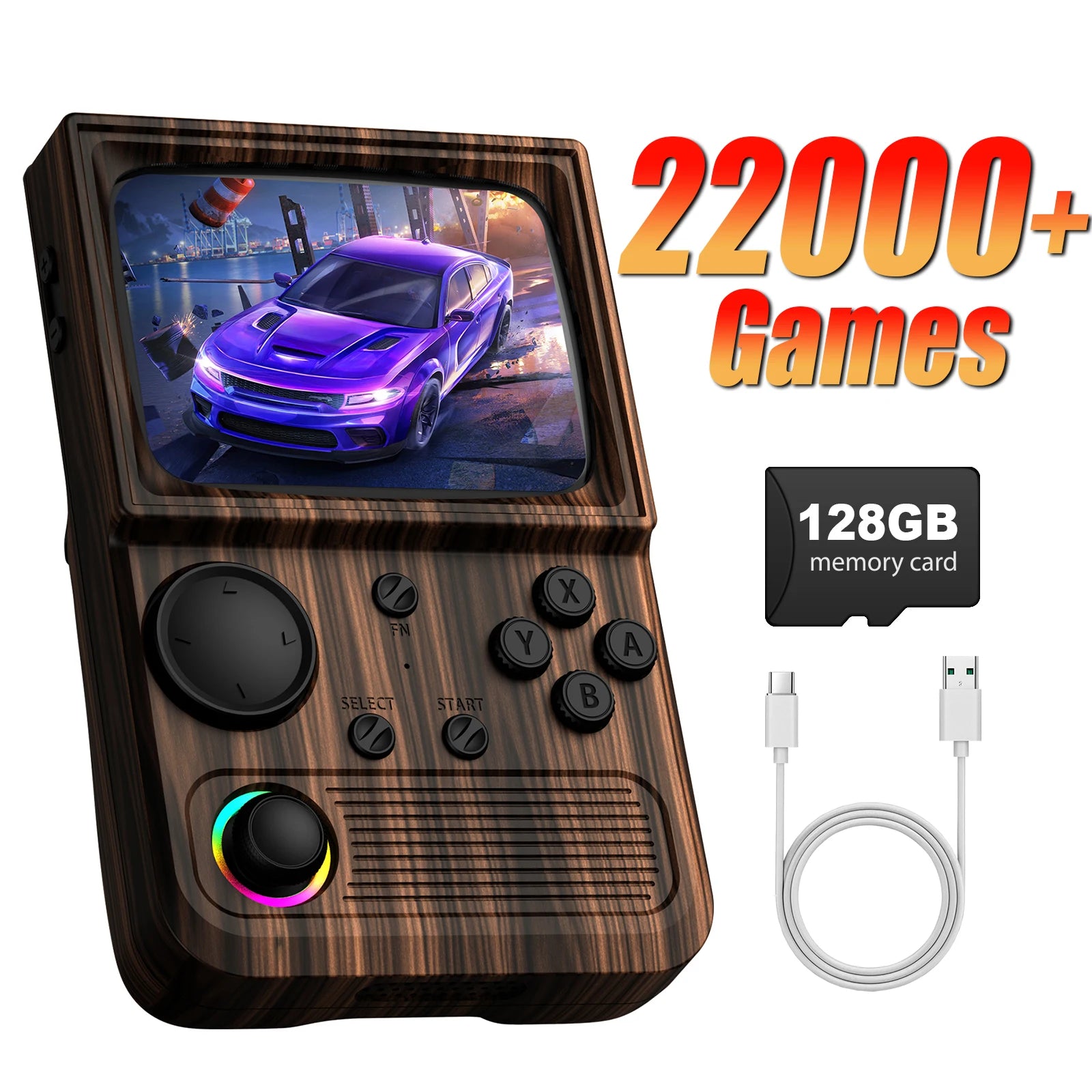 R36T Retro Handheld Game Console 18000+Game EmuEMEC System 3.5'' IPS Screen Wi-Fi Multiplayer Portable Pocket Video Console