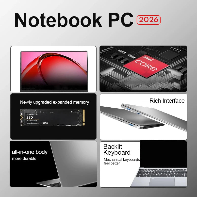 15.6“ Gaming Laptop Computer Intel i9 10980HK i3 6100 Laptop PC Gamer 16GB RAM 1TB SSD Fingerprint Unlock Notebook PC Backlight