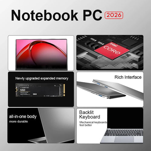 15.6“ Gaming Laptop Computer Intel i9 10980HK i3 6100 Laptop PC Gamer 16GB RAM 1TB SSD Fingerprint Unlock Notebook PC Backlight