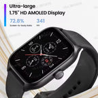New Double Strap Smart Watch 1.75" AMOLED Screen Voice Assistant Bluetooth Call Men Women Smartwatch Heart Rate Sleep Monitoring