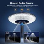  Waterproof Solar UFO Light Outdoor LED Post Lamp for Patio, Yard & Pathway