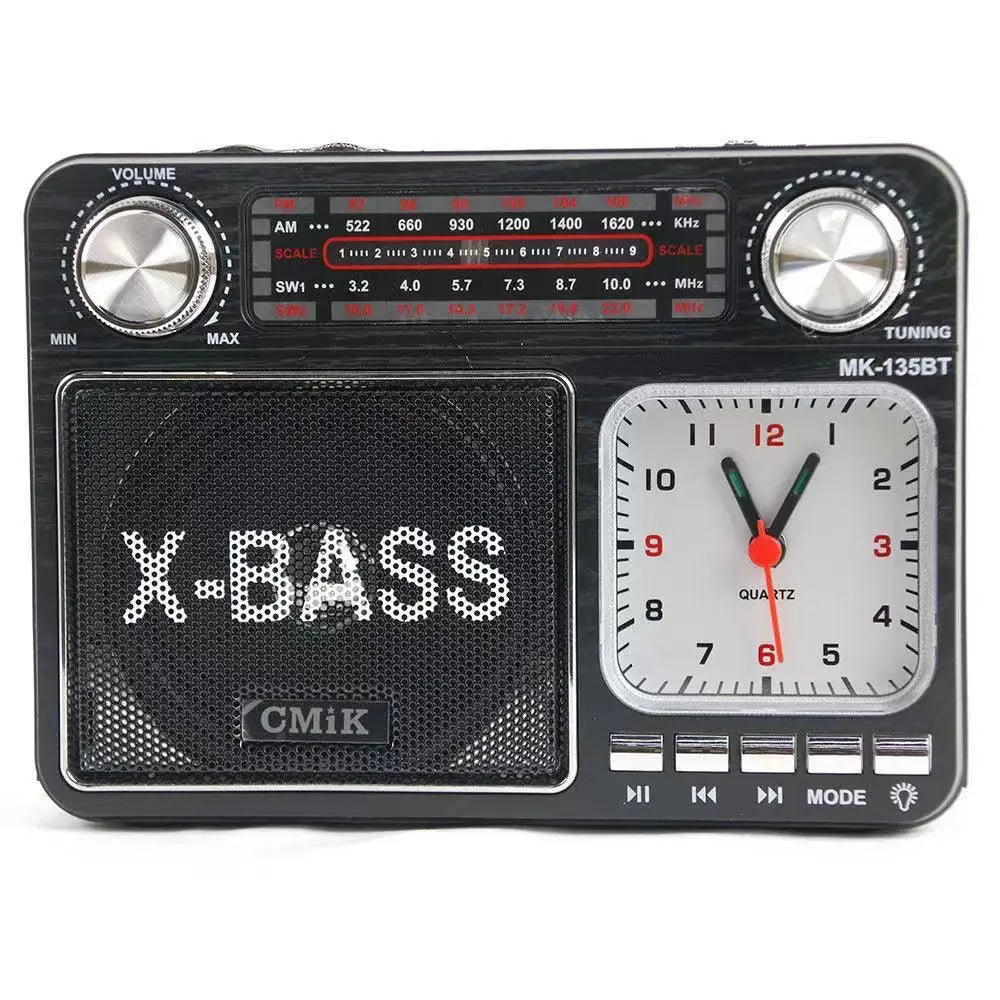 Retro Clock Bluetooth Radio Home Portable Light And Support USB TF Card  Interface Receiver MP3 Music Player