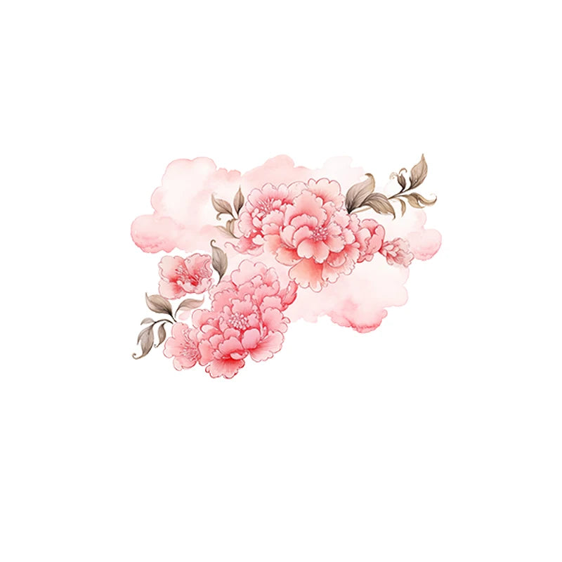 Decoración de telón de fondo para fiesta de cumpleaños con recortes de ositos de peluche de tablero KT para baby shower, rosa Toile De Jouy, globos aerostáticos, cartón, floral rosa
