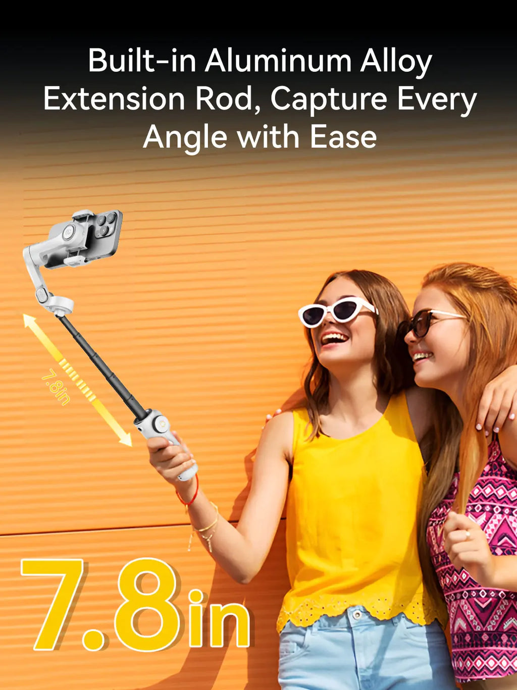 Estabilizador de cardán de mano AOCHUAN Smart X2 de 3 ejes con barra de extensión de 20 cm incorporada, pantalla LED y soporte para teléfono para iPhone Smartphone