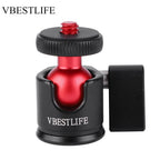 360 Degree Ball Head  Metal 360 Degree  Mini Ball Head 1/4" Screw Mount for DSLR Camera Fill Light Mini Ball Head