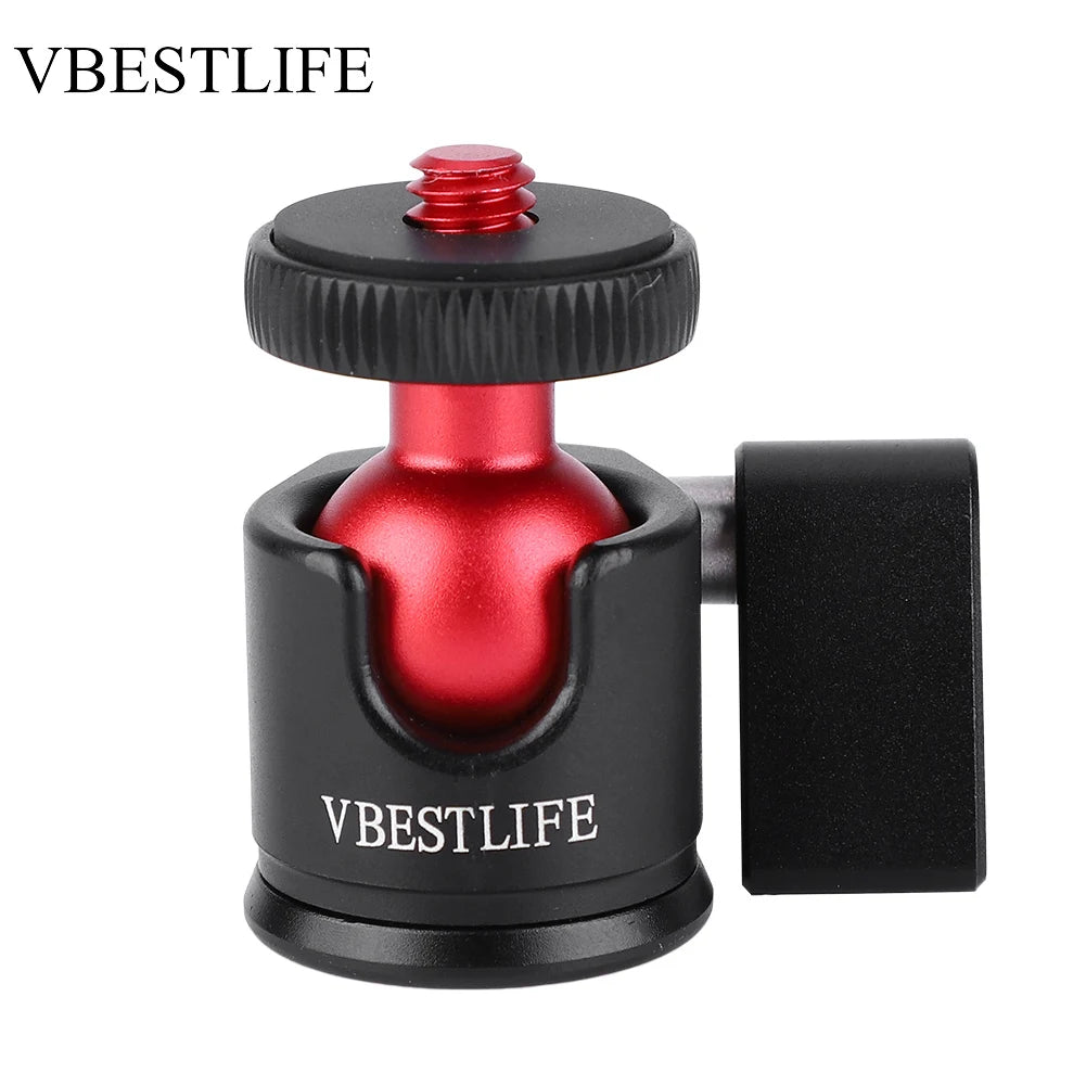 360 Degree Ball Head  Metal 360 Degree  Mini Ball Head 1/4" Screw Mount for DSLR Camera Fill Light Mini Ball Head