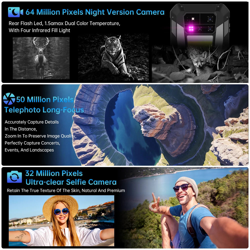 8849 Tank 4 Pro Unihertz 5G Rugged Projector Smartphone 1TB 36G Android 14 Sports Phone 11600mAh Dimensity8300 AMOLED 120HZ