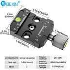 BEXIN Aluminium 50mm/70mm/90mm/110mm Quick Release Clamp Tripod Ball Head Mount Clamp for Arca-Swiss Standard Camera Monopod