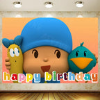 Pocoyoed Birthday Party Backdrop Photo Booth Background Kids Children's Baby Shower Decoration Supplies Custom Photography Props
