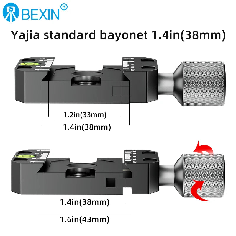 BEXIN Aluminium 50mm/70mm/90mm/110mm Quick Release Clamp Tripod Ball Head Mount Clamp for Arca-Swiss Standard Camera Monopod