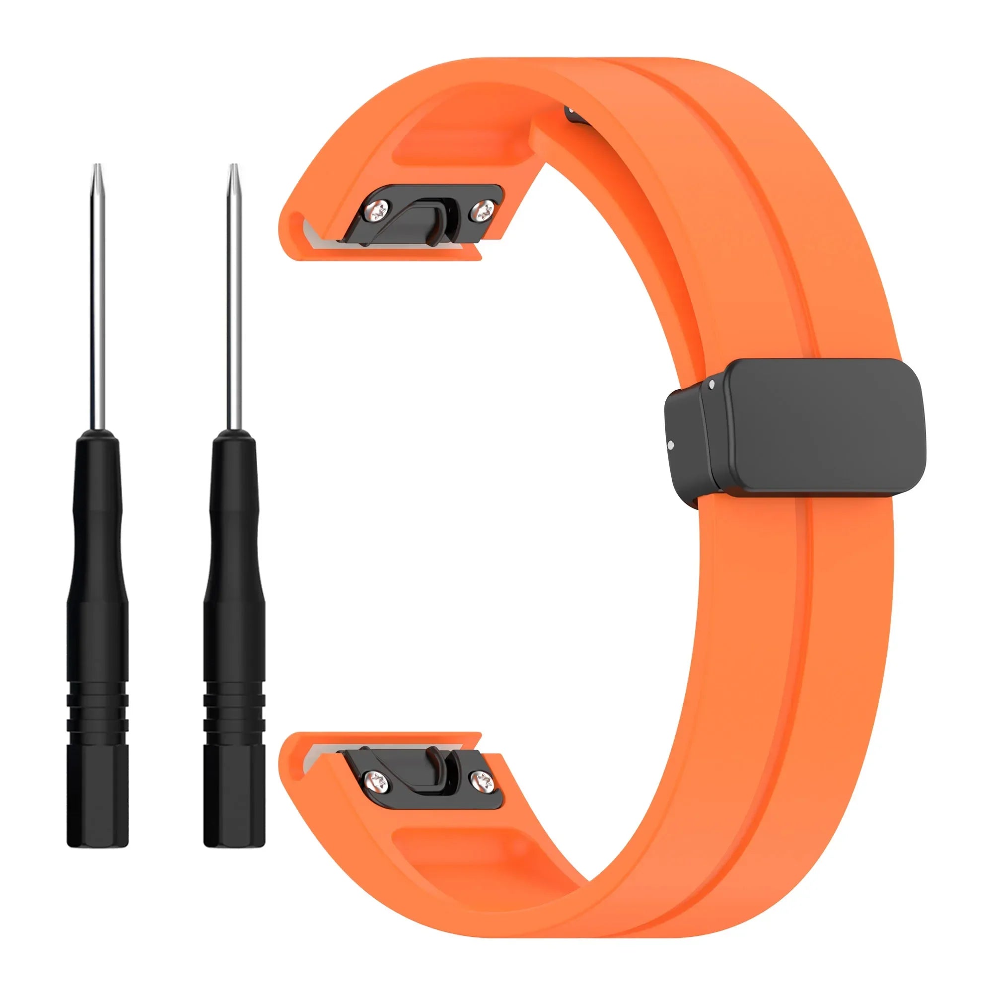 QuickFit 20mm 22mm 26mm Silicone Magnetic Folding Buckle Strap For Garmin Enduro 2 EPIX Gen2 Fenix 7 7X 6X Pro 5Plus Watchband
