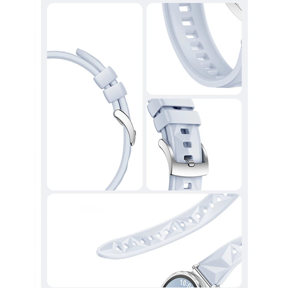 18mm Silicone Strap for Huawei Watch GT4 41MM / GT5 41MM / GT5 Pro 42MM Ice Crystal Pattern Silicone smart watch replacement wri