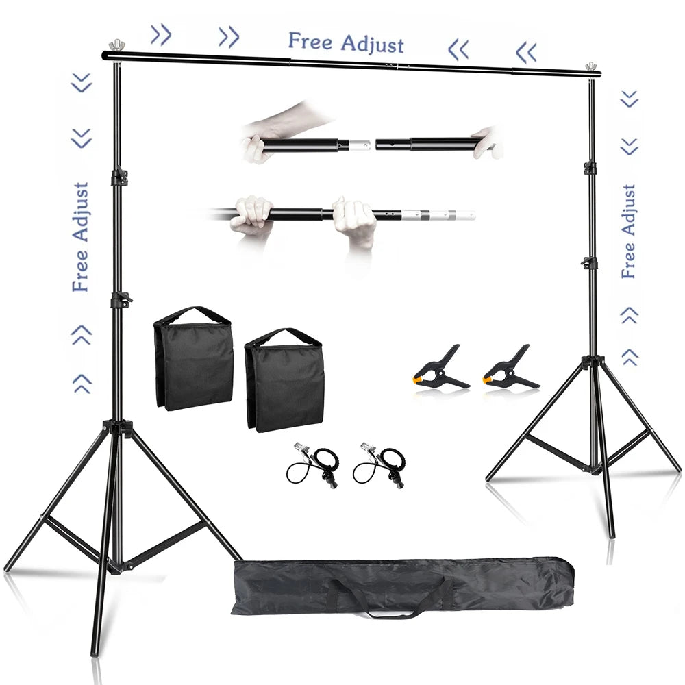 Background Stand Kit Support Frame System Backdrops  Adjustable Stand for Photography Photo Studio Chromakey Green Screen Frame