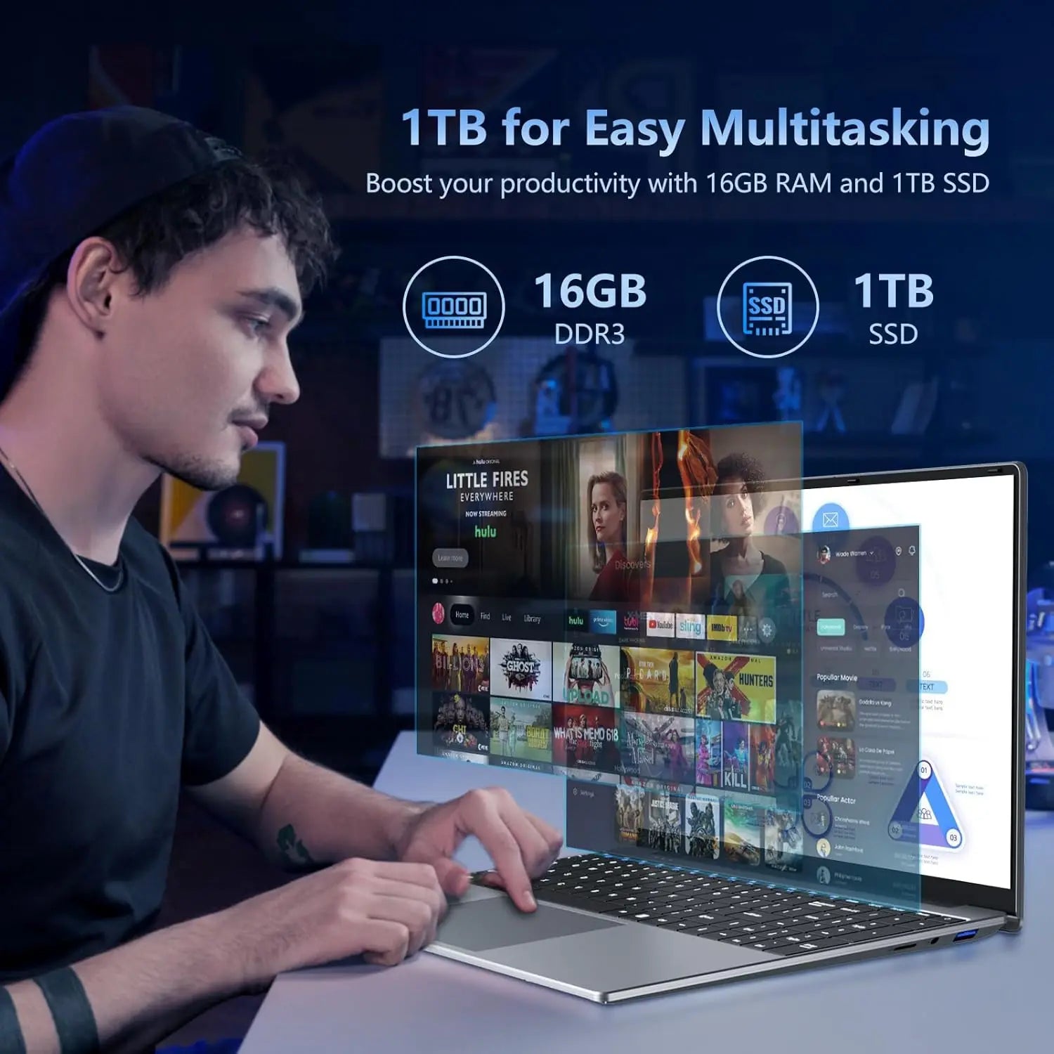 Intel i9 Laptop Computer Windows 11 Fingerprint UnIock Notebook Pc Intel i9 10980HK/9900U 16GB RAM 1TB SSD Office Gaming Laptop